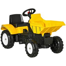Ecooso - Ride-On Excavator Pedal Tractor with Working Bucket and Backrest Seat - Yellow