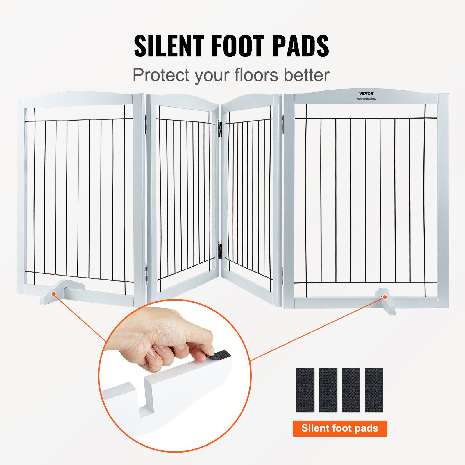Silent Foot Pads protect your floors better. Veyor Silent Foot Pads.
