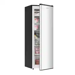 BANGSON - 7.0 Cu.ft Upright Freezer, Convertible Freezer/Refrigerator, Single Door for Kitchen Office Apartment - Silver