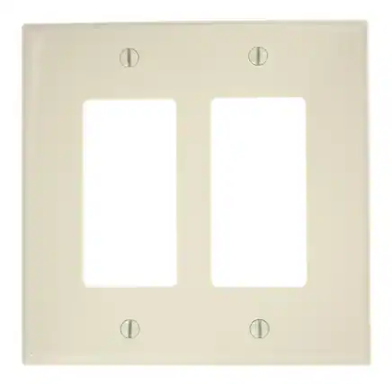 Front. Leviton - Leviton Decora Light Almond 2 gang Nylon Duplex Wall Plate 1 pk - Light Almond.