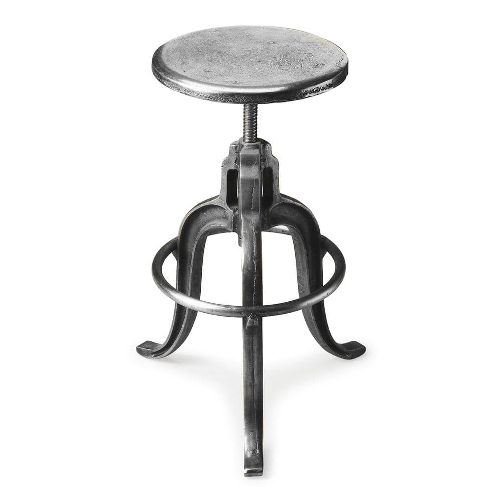 Butler Specialty - Parnell Adjustable Swivel Iron 22" Bar Stool - Silver