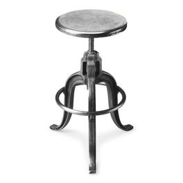 Butler Specialty - Parnell Adjustable Swivel Iron 22" Bar Stool - Silver