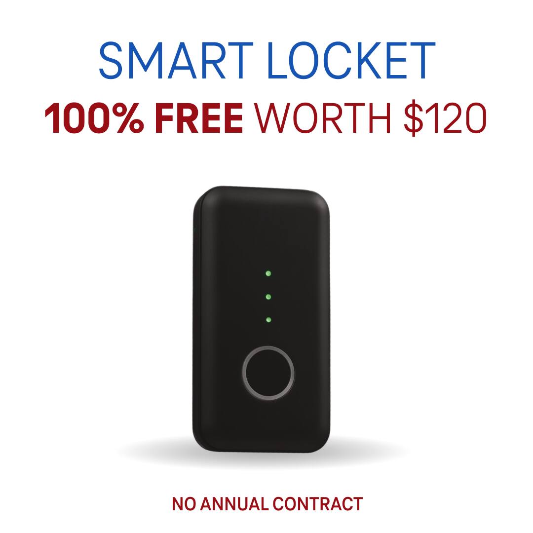 SMART LOCKET  
100% FREE WORTH $120  
NO ANNUAL CONTRACT