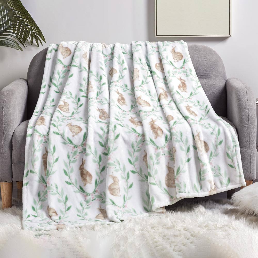 Alt View 1. Noble House - Plazatex Jas plush Decorative Warm and Comfortable Machine Washable Throw 60" x 70" White - White.
