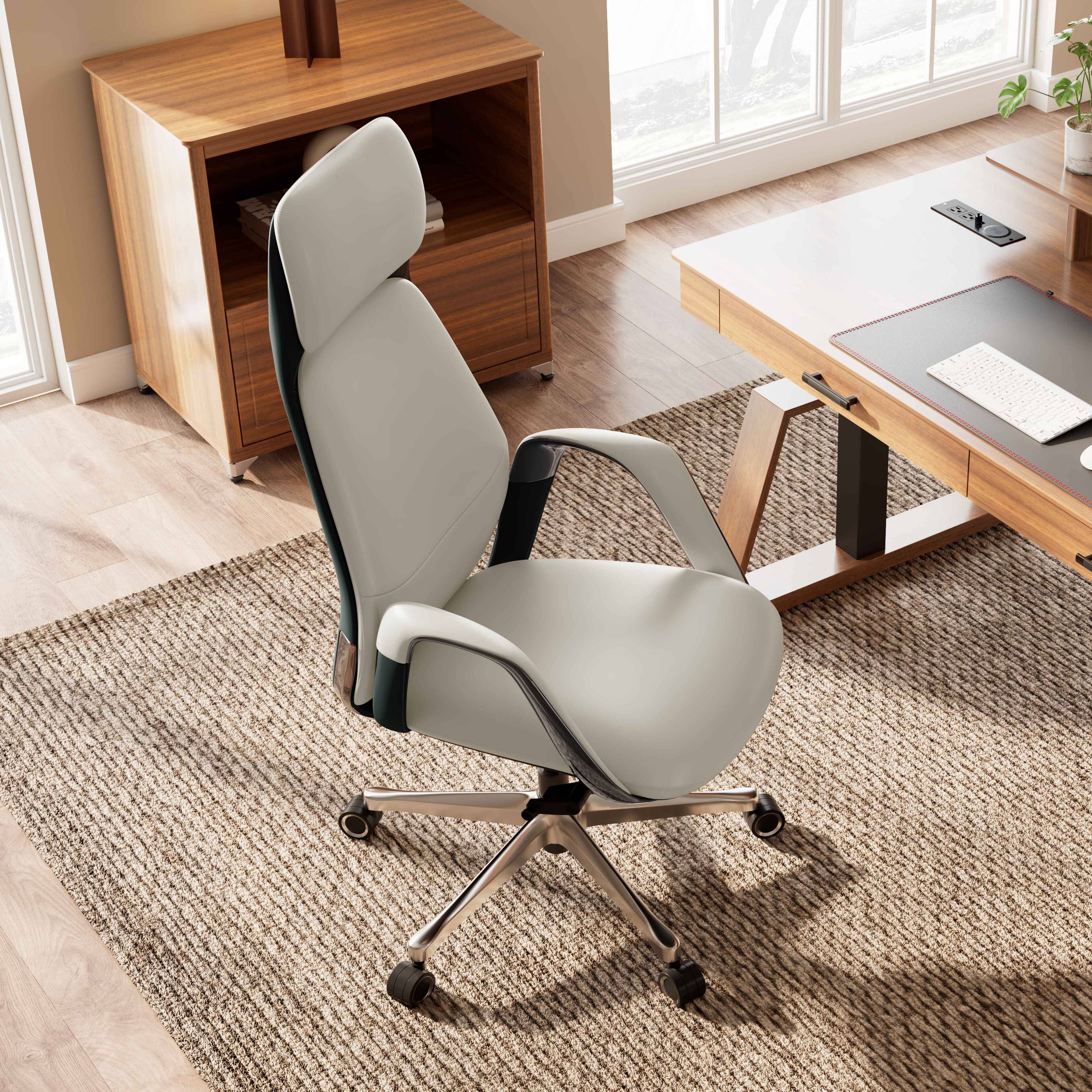 Alt View 8. Eureka Ergonomic - Ergonomic Executive Office Chair with Lumbar Support & High Back Support - Off-white.