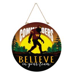 Evergreen Enterprises - Washington Commanders 18" Bigfoot "Believe in Yourself" Team Logo Wood Round Door Sign - Multicolor