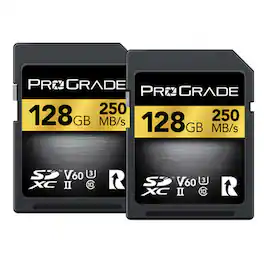 Prograde Digital - 128GB SDXC UHS-II U3 Class 10 V60 Memory Card, 2-Pack