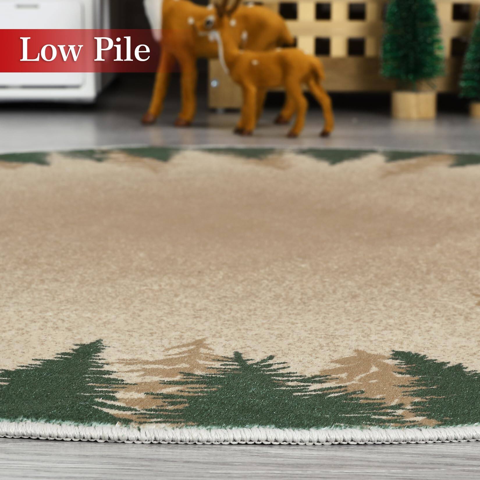 Paradigms Interiors Christmas Circle Rug Small Round Washable Indoor ...