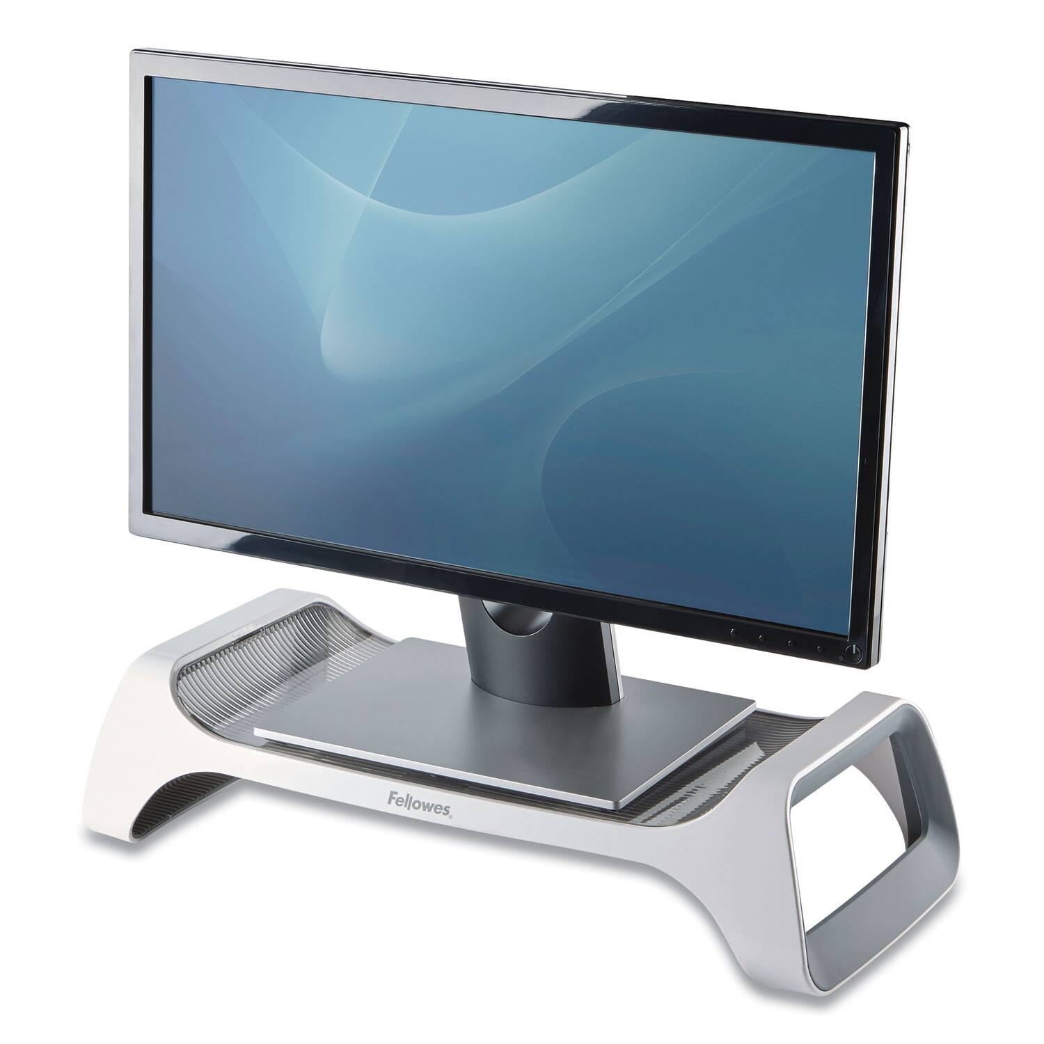 Alt View 2. Fellowes - I-Spire Series 20 in. x 8.88 in. x 4.88 in. Monitor Lift Supports 25 lbs./Gray - White/Gray.