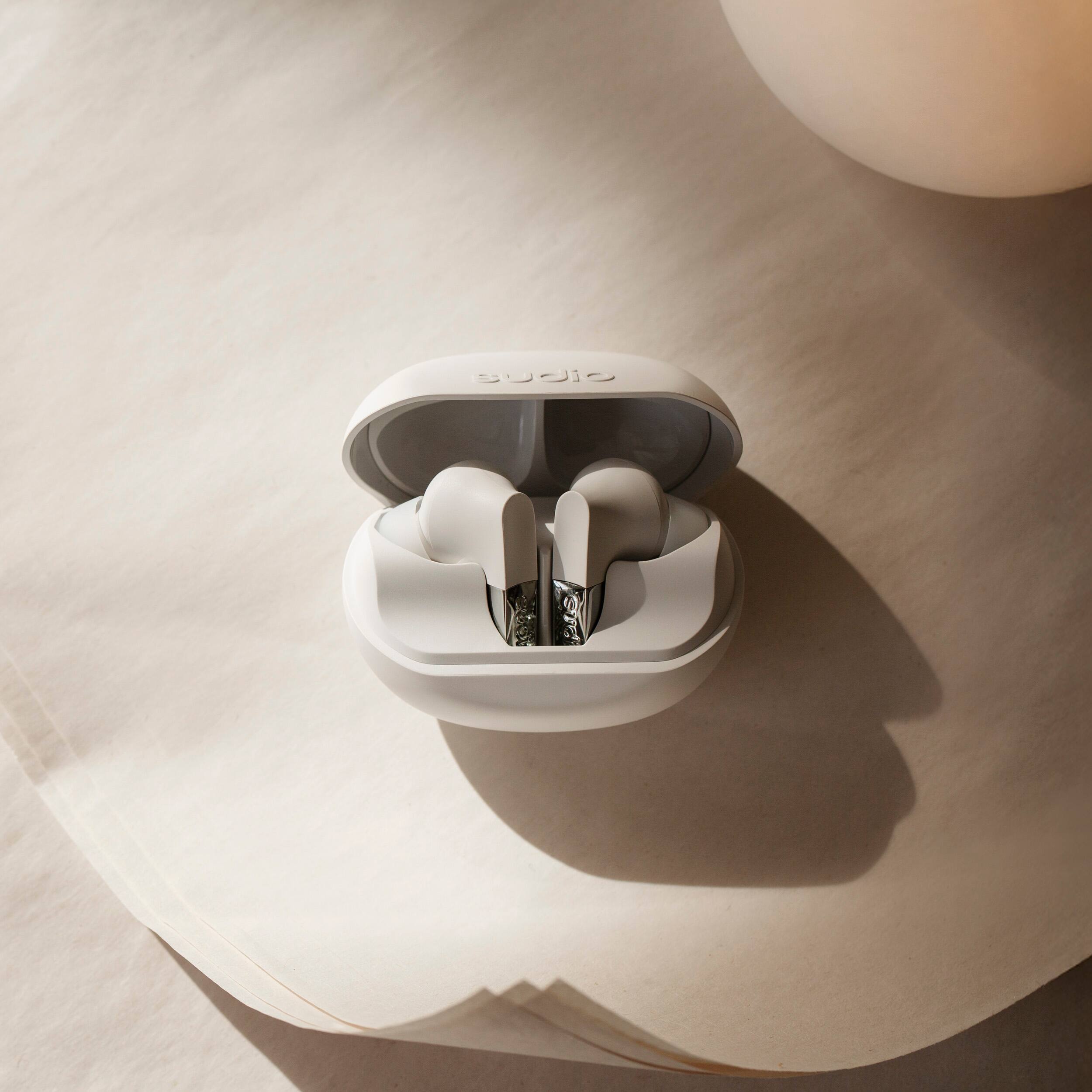 Alt View 1. Sudio - Sudio N3 Pro True Wireless Noise Cancelling Earbuds - White - White.
