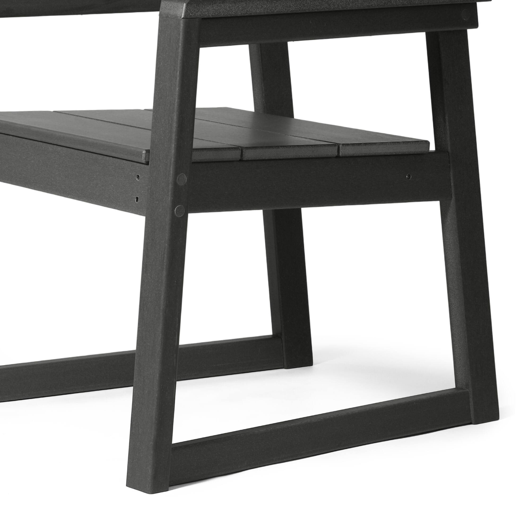 Alt View 3. WestinTrends - WestinTrends Paloma Modern HDPE Outdoor Patio Dining Arm Chairs (Set of 2) - Gray.