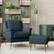 Alt View Zoom 12. Handy Living - Boston Mid-Century Tweed Armchair and Ottoman - Deep Blue.
