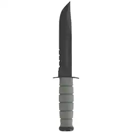 KA-BAR - 7" Fixed Partially Serrated Blade Full Size Knife w/ Sheath - Green