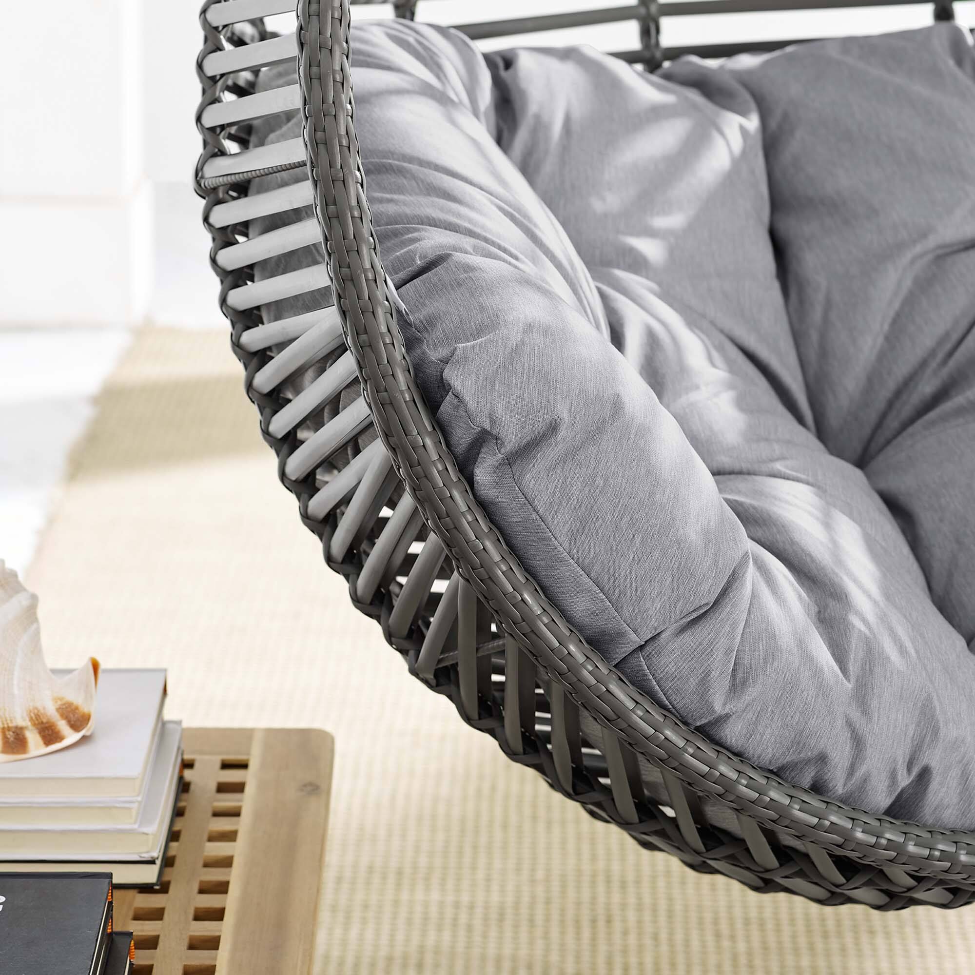 Alt View 1. Modway - Garner Teardrop Outdoor Patio Swing Chair Without Stand by Modway - Gray Gray.