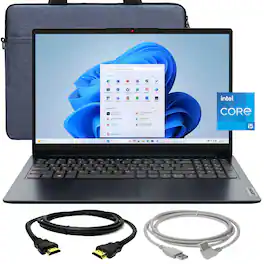 Lenovo - Ideapad 1i 15.6" Touchscreen Laptop 16GB Memory, 512GB SSD + Bag + Cables - Blue
