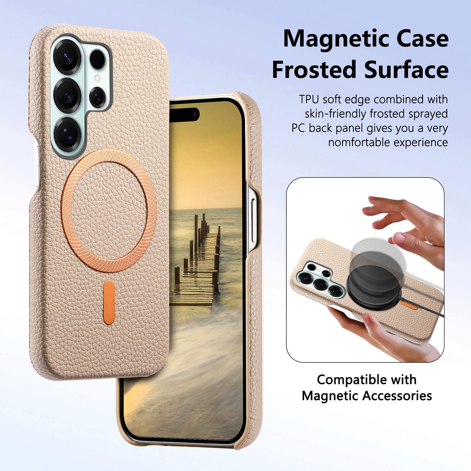 Magnetic Case Frosted Surface

TPU soft edge combined with skin-friendly frosted sprayed PC back panel gives you a very comfortable experience

Compatible with Magnetic Accessories