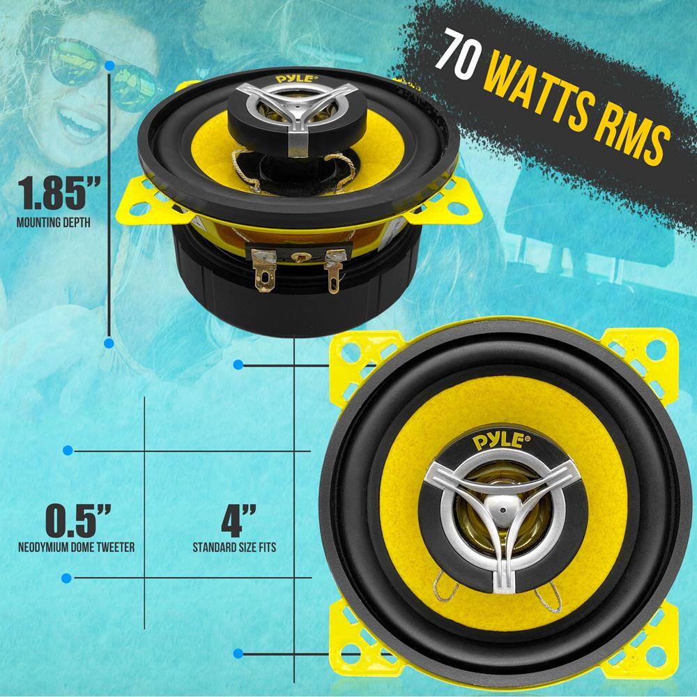 1.85" MOUNTING DEPTH  
0.5" NEODYMIUM DOME TWEETER  
4" STANDARD SIZE FITS  
70 WATTS RMS