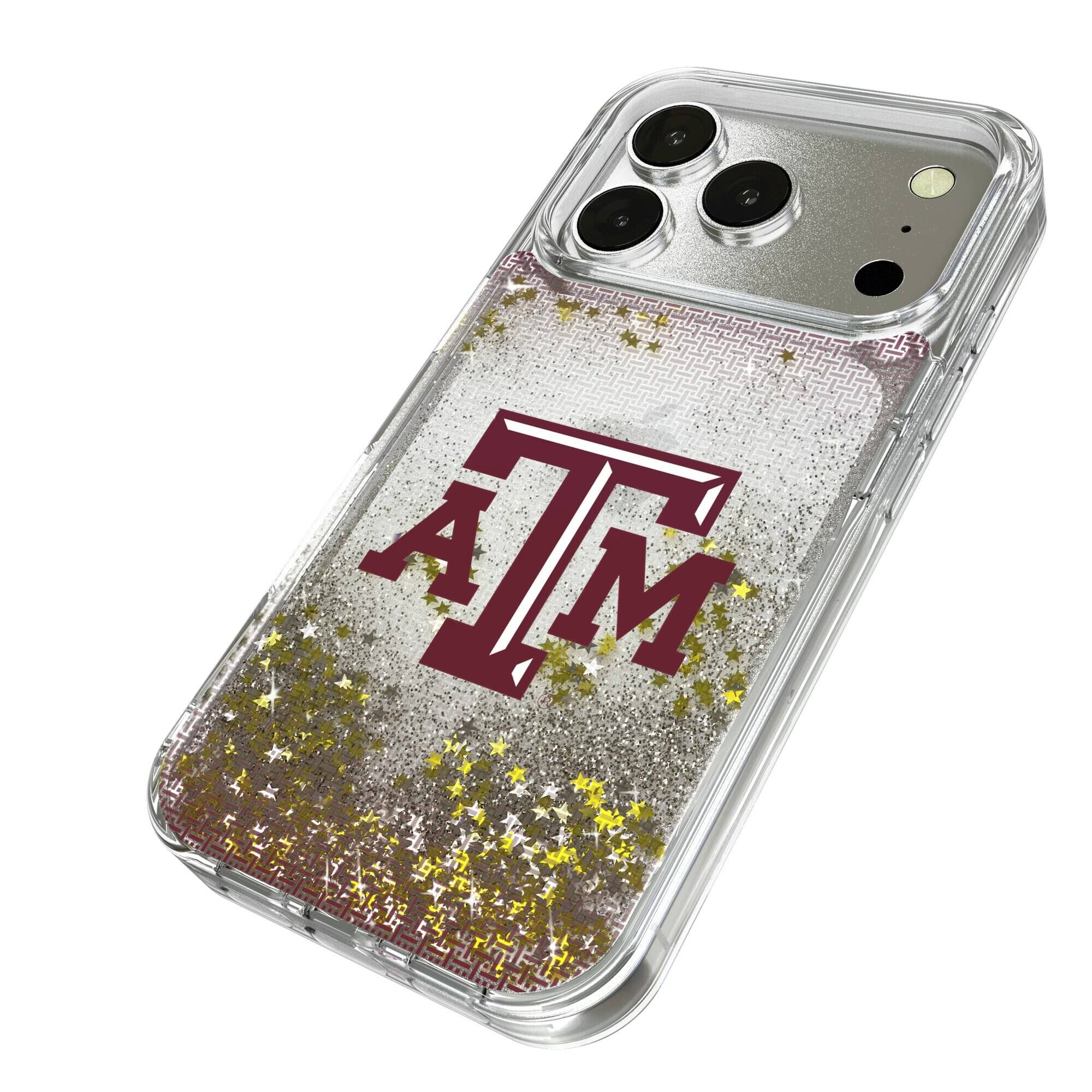 Alt View 1. Keyscaper - Texas A&M Aggies Linen Logo iPhone Glitter Case - 15 - Multicolor.