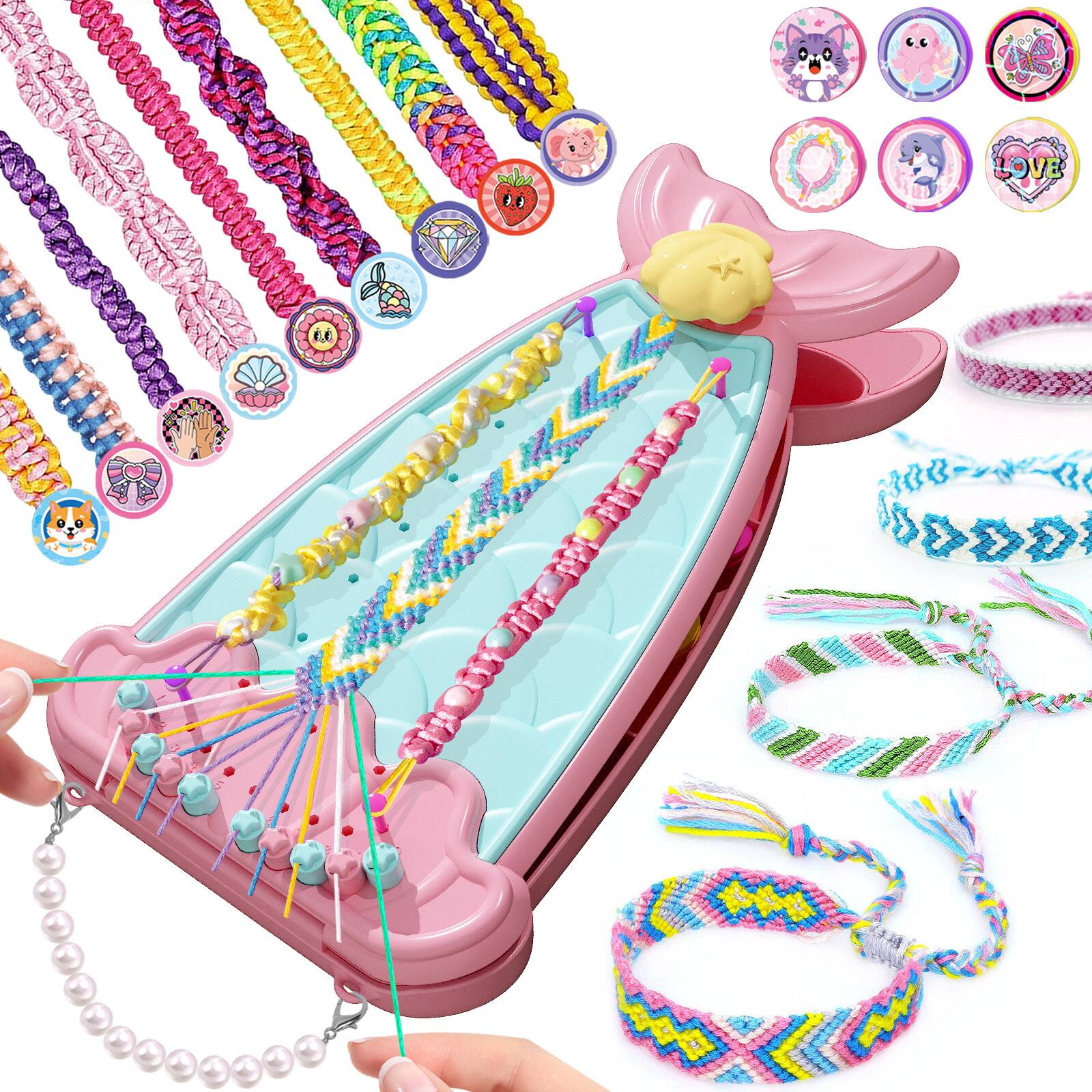 Alt View 4. Topteng - Bracelet Making Kit for Kids - Create 8 Bracelets, Complete DIY Craft Set, Pink, Perfect Gift - Pink.
