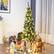 Front. Costway - 6.5ft Pre-Lit Hinged Pencil Christmas Tree 250 White Lights - Green.