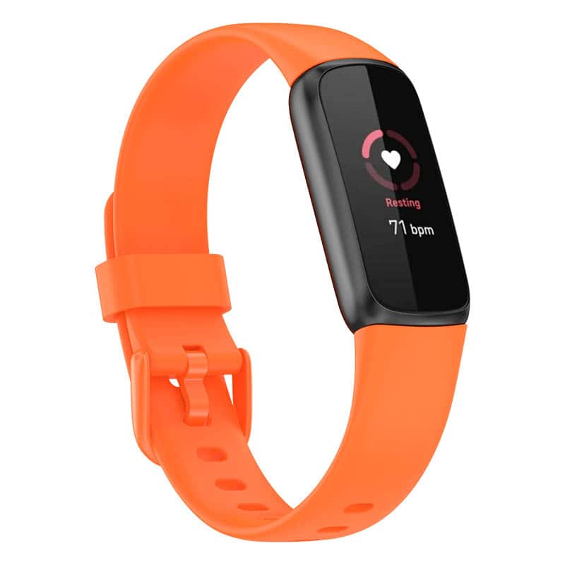 StrapsCo - Active Band Silicone Rubber Watch Strap For Fitbit Luxe (Medium-Long) - Orange