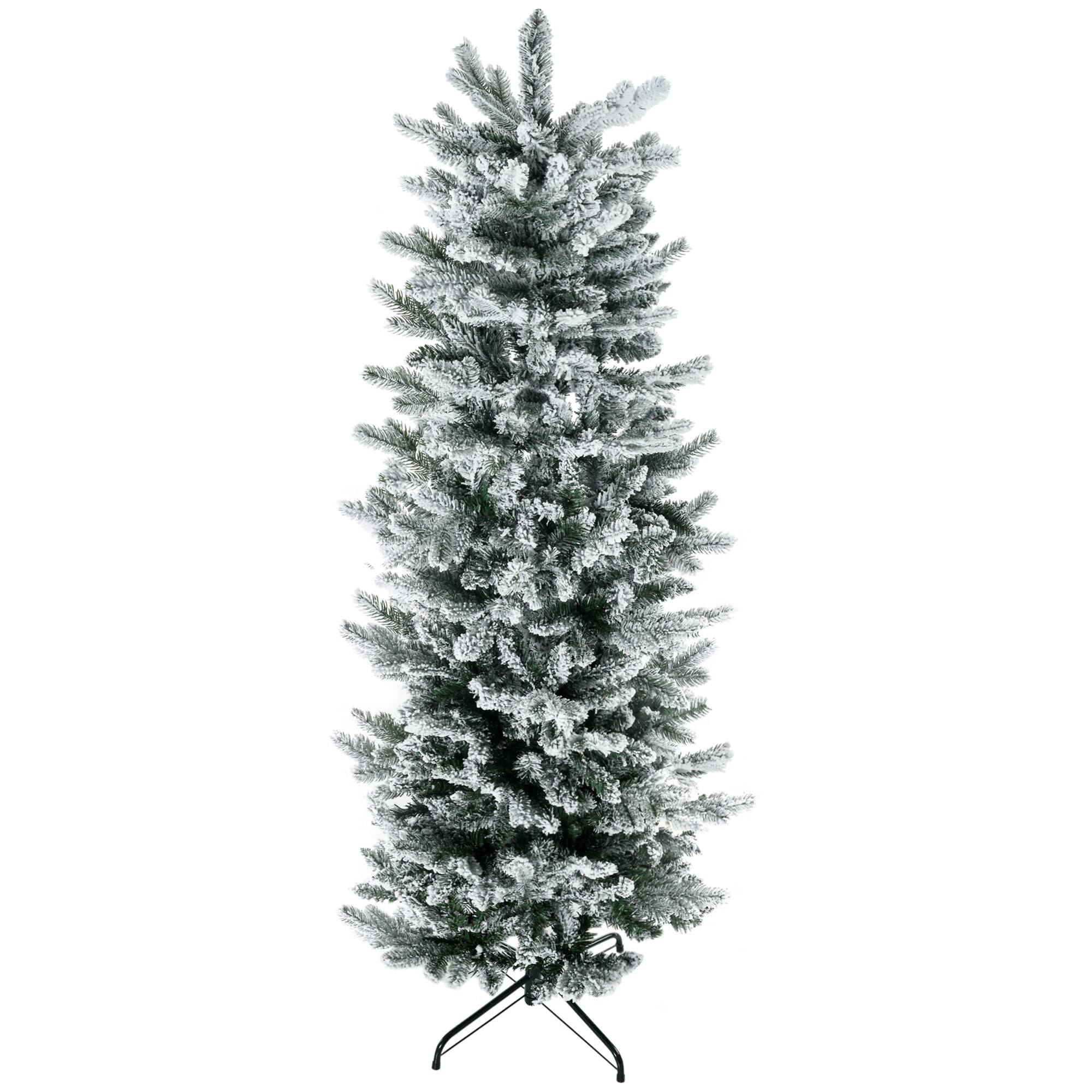 Alt View 6. Hivvago - 6ft Tall Flocked Artificial Christmas Tree Holiday DÃ©cor with 477 Snow Branches - Green.