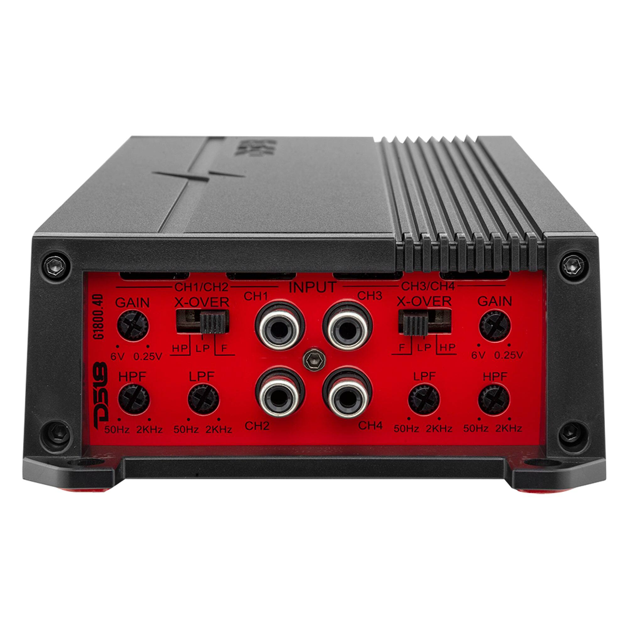 CH1/CH2 INPUT  
CH3/CH4  
CH1 CH3  
4D GAIN  
X-OVER  
X-OVER GAIN  
G1800.41  
HP LP F  
6V 0.25V  
HPF LPF  
50Hz 2KHz  
CH2 CH4  
50Hz 2KHz