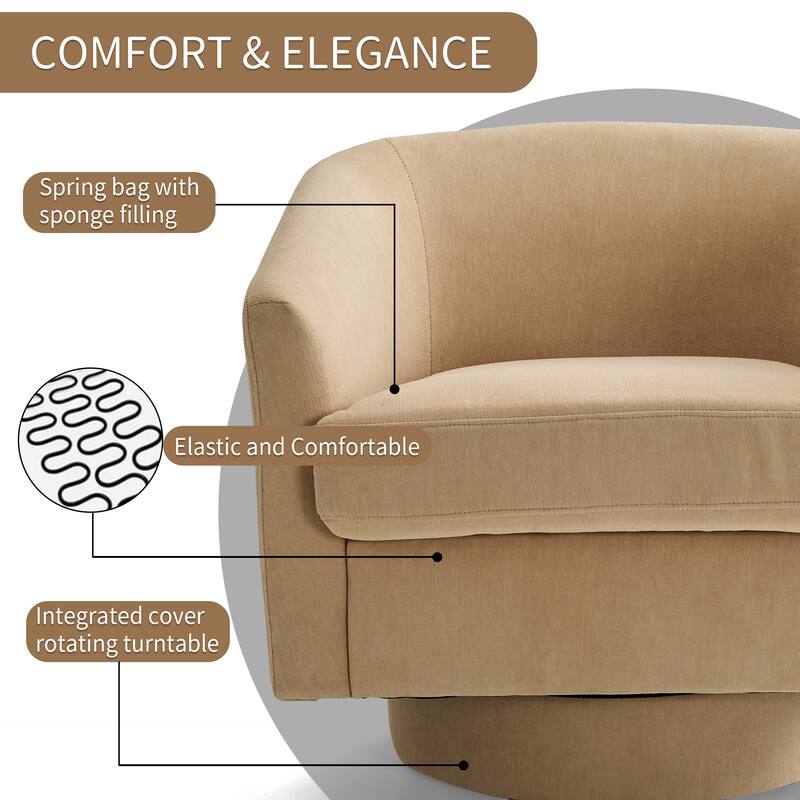 COMFORT & ELEGANCE

- Spring bag with sponge filling
- Elastic and Comfortable
- Integrated cover rotating turntable