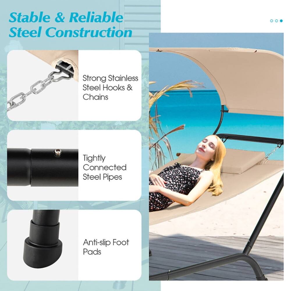 Stable & Reliable Steel Construction

- Strong Stainless Steel Hooks & Chains
- Tightly Connected Steel Pipes
- Anti-slip Foot Pads