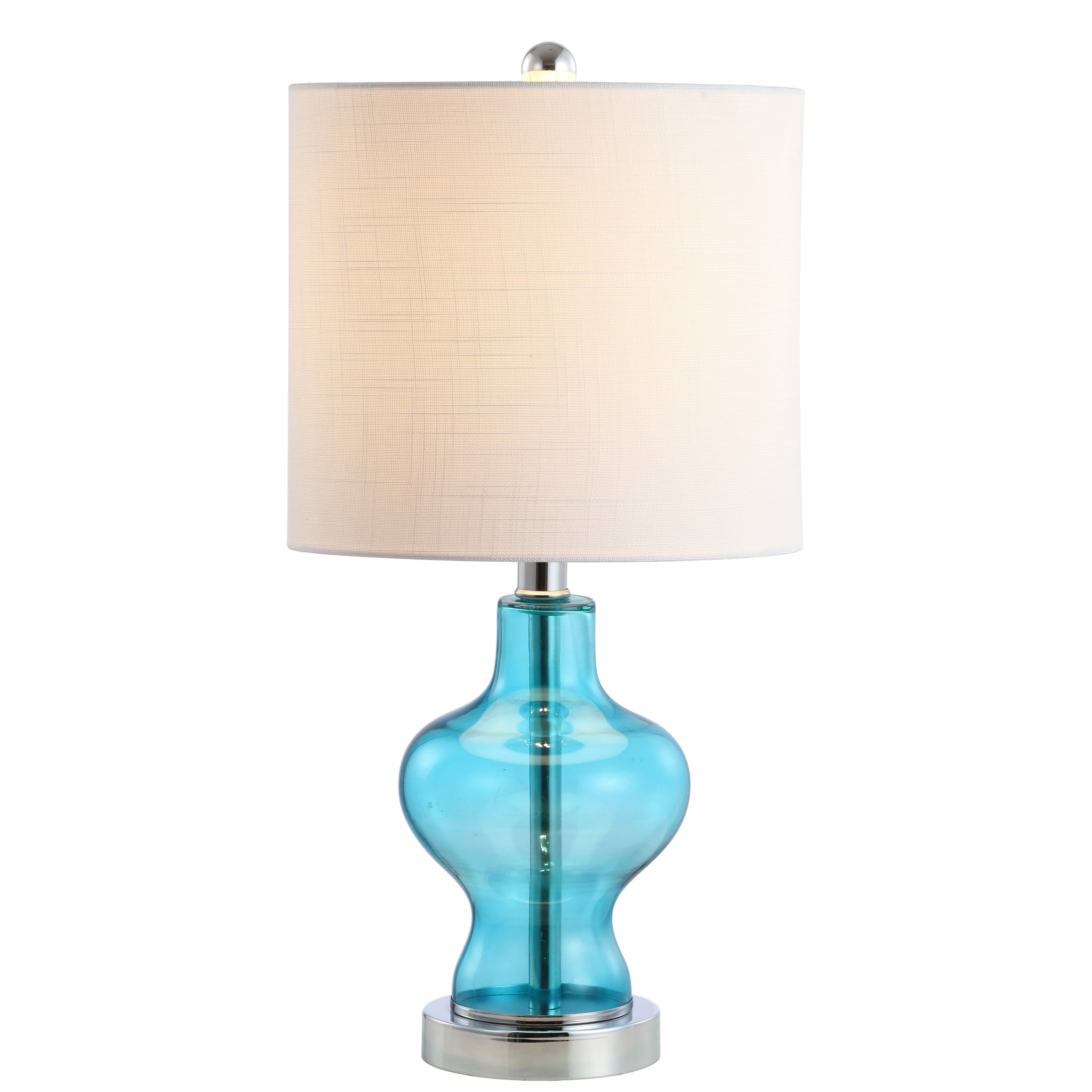 Jonathan Y - Mer 20.5" Glass/Metal LED Table Lamp - Aqua