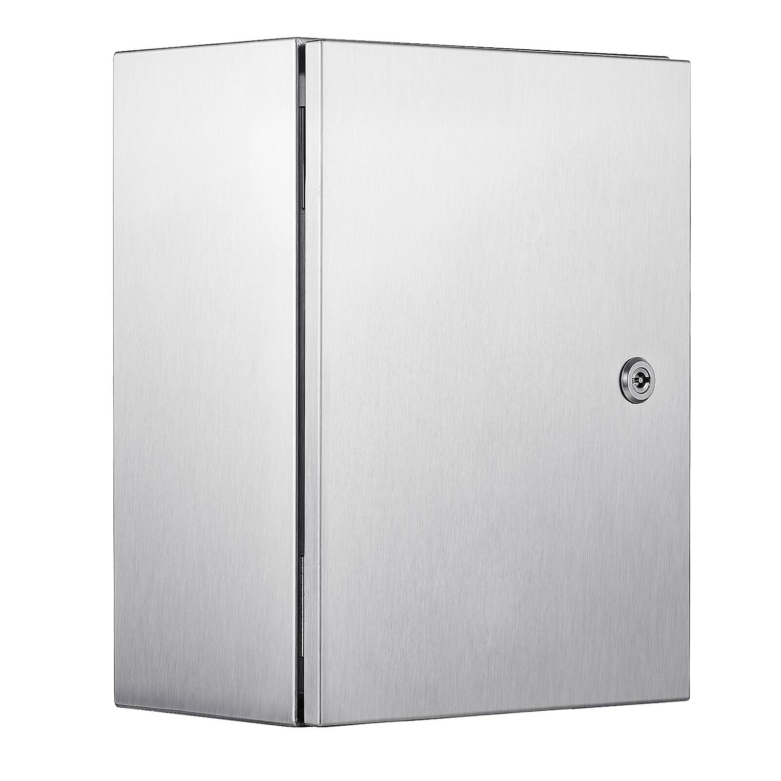 Alt View 5. VEVOR - NEMA Stainless Steel Enclosure,16 x 12 x 8 in, NEMA 4X Steel Electrical Box, IP66 Waterproof & Dustproof, Outdoor/Indoor - Silver.