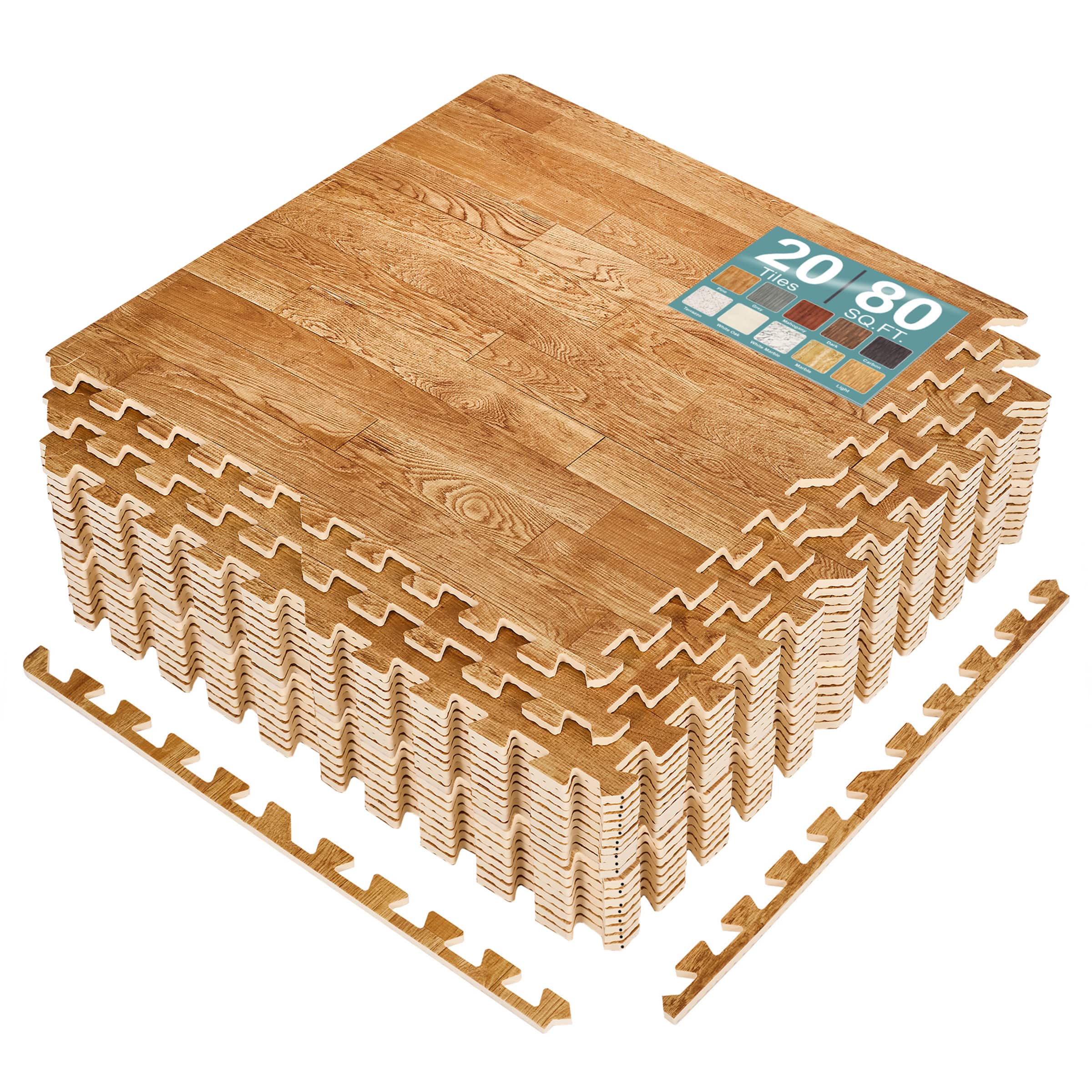 Sorbus - 3/8-Inch Thick 80 Sq. Ft. Wood Grain Floor Foam EVA Interlocking Mats Tiles w/ Borders - for Home, Trade Show - Pine price history on PriceWatchPro