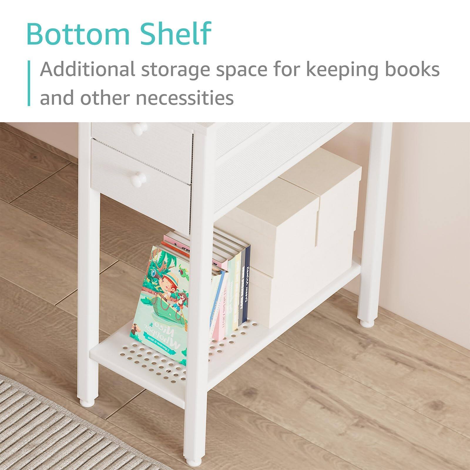 Bottom Shelf  
Additional storage space for keeping books and other necessities