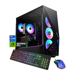 iBUYPOWER - Slate Gaming Desktop PC Intel Core i7 14700F 2024 NVIDIA RTX 5060 8GB, 16GB RAM Memory, 1TB NVMe SSD Storage - Black