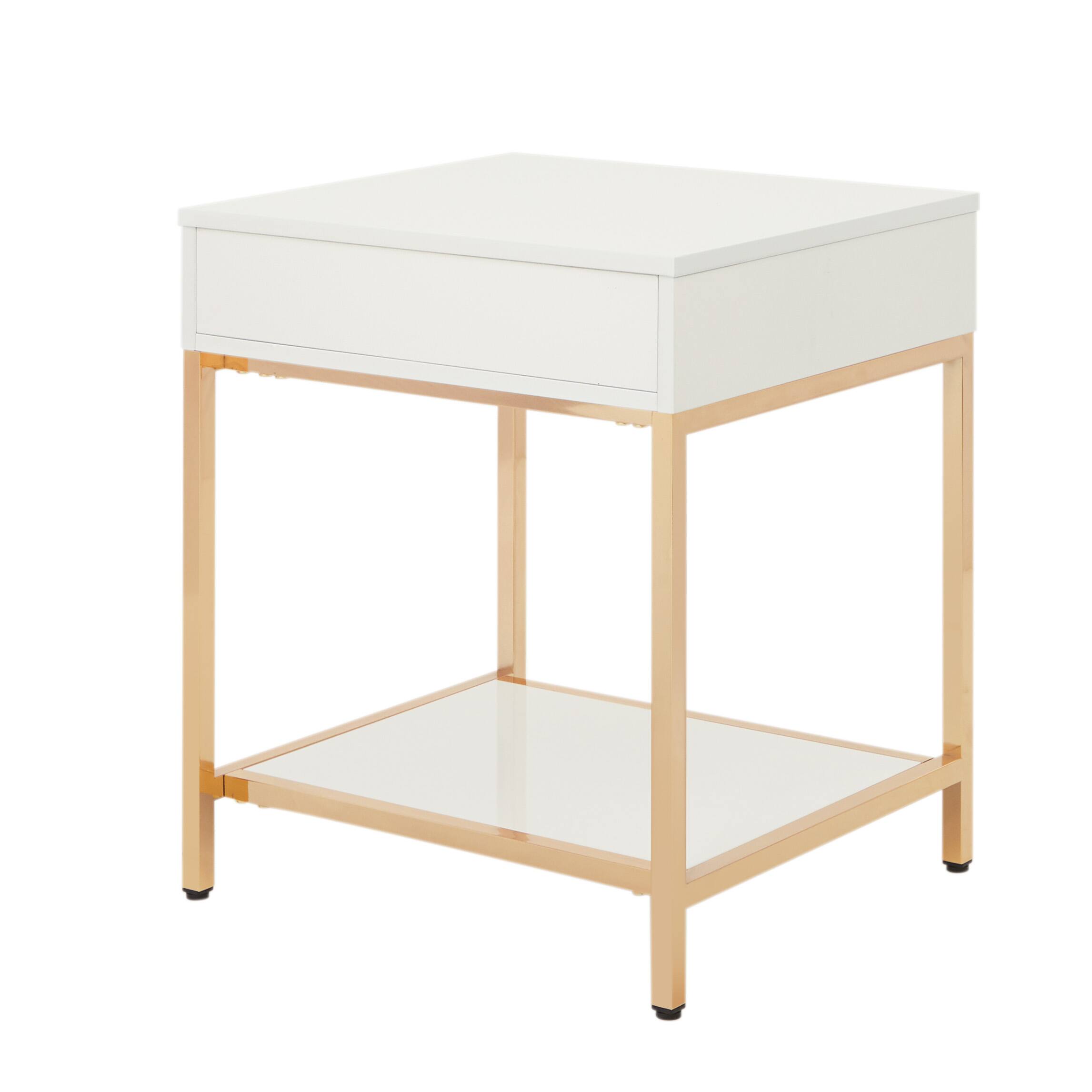 Back. OSP Home Furnishings - Alios End Table - White/Gold.