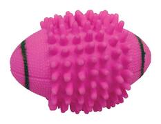Front. BOSS PET - Boss Pet Digger's Pink Vinyl Spiked Football Squeaky Dog Toy Medium 1 pk - Multicolored.
