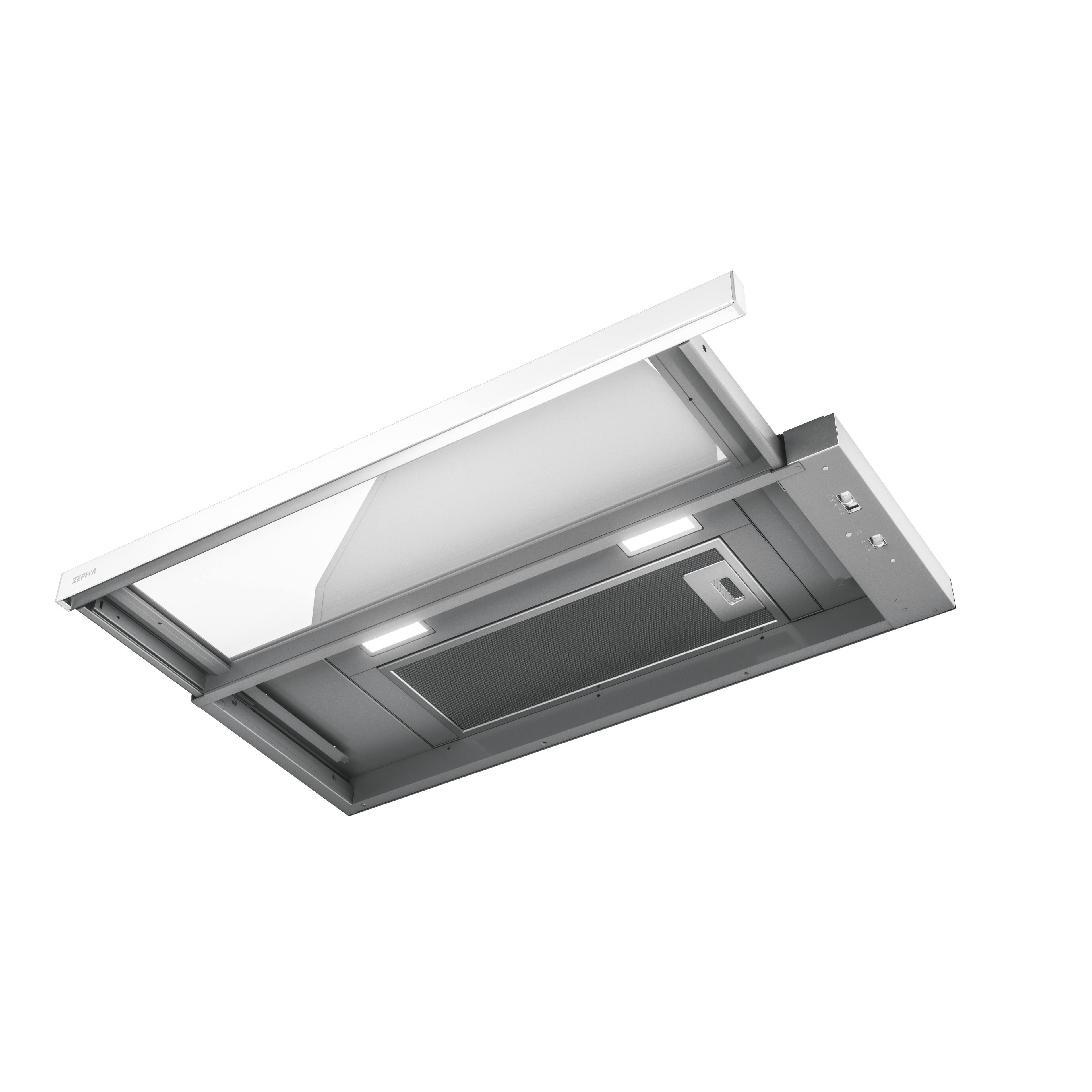 Angle. Zephyr - Pisa 30 in. 500 CFM Under Cabinet Range Hood - White.