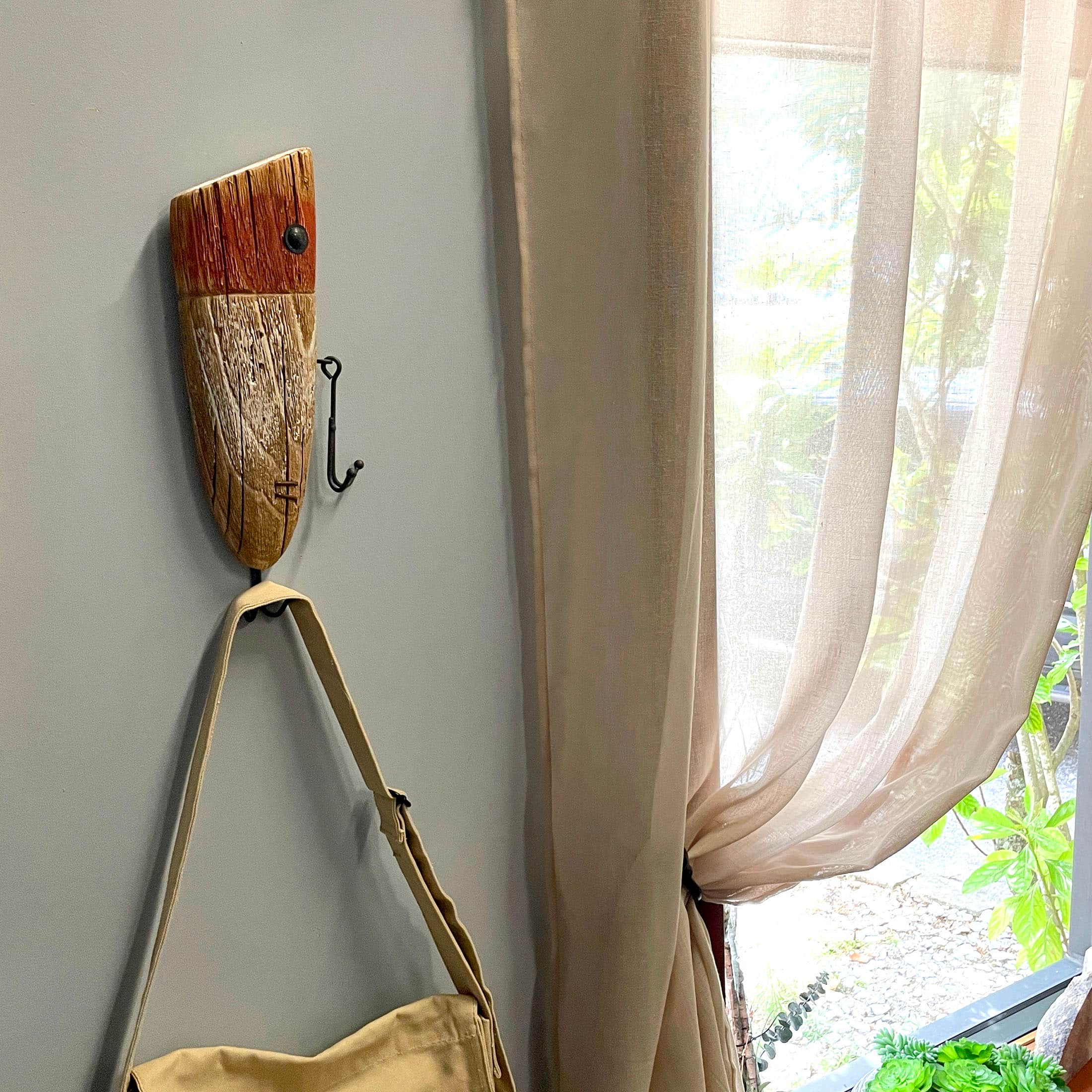 Alt View 3. Chesapeake Bay - Rustic Wooden Fishing Lure Wall Hook 14in Coastal Nautical Decor Organizer - Brown.