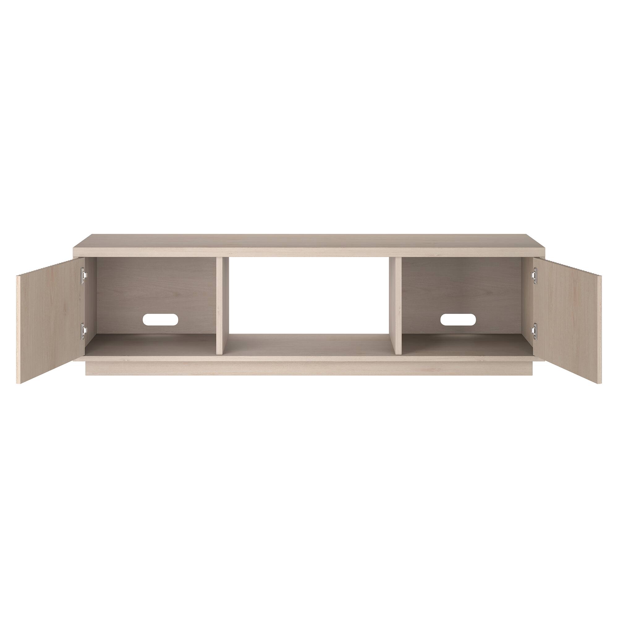 Alt View 1. Hudson&Canal - Dorian Rectangular Fluted TV Stand for TV's up to 65" in Alder White - Alder White.