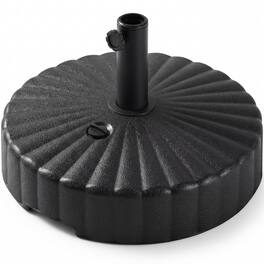 Best Choice Products - Fillable Plastic Patio Umbrella Base Stand, Pole Holder w/ Adjustment Knob, Scallop Pattern - Black - Black - Scallop
