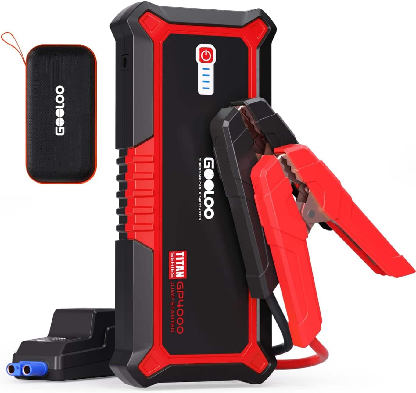 GOOLOO - GP4000 4000A Peak Car Jump Starter, Portable 12V Lithium Battery Booster for All Gas & Up to 10L Diesel Engines
