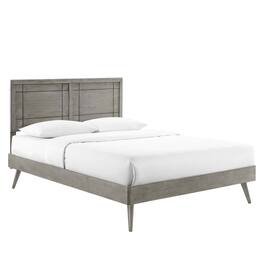 Modway - Marlee Wood Queen Platform Bed With Splayed Legs - Gray