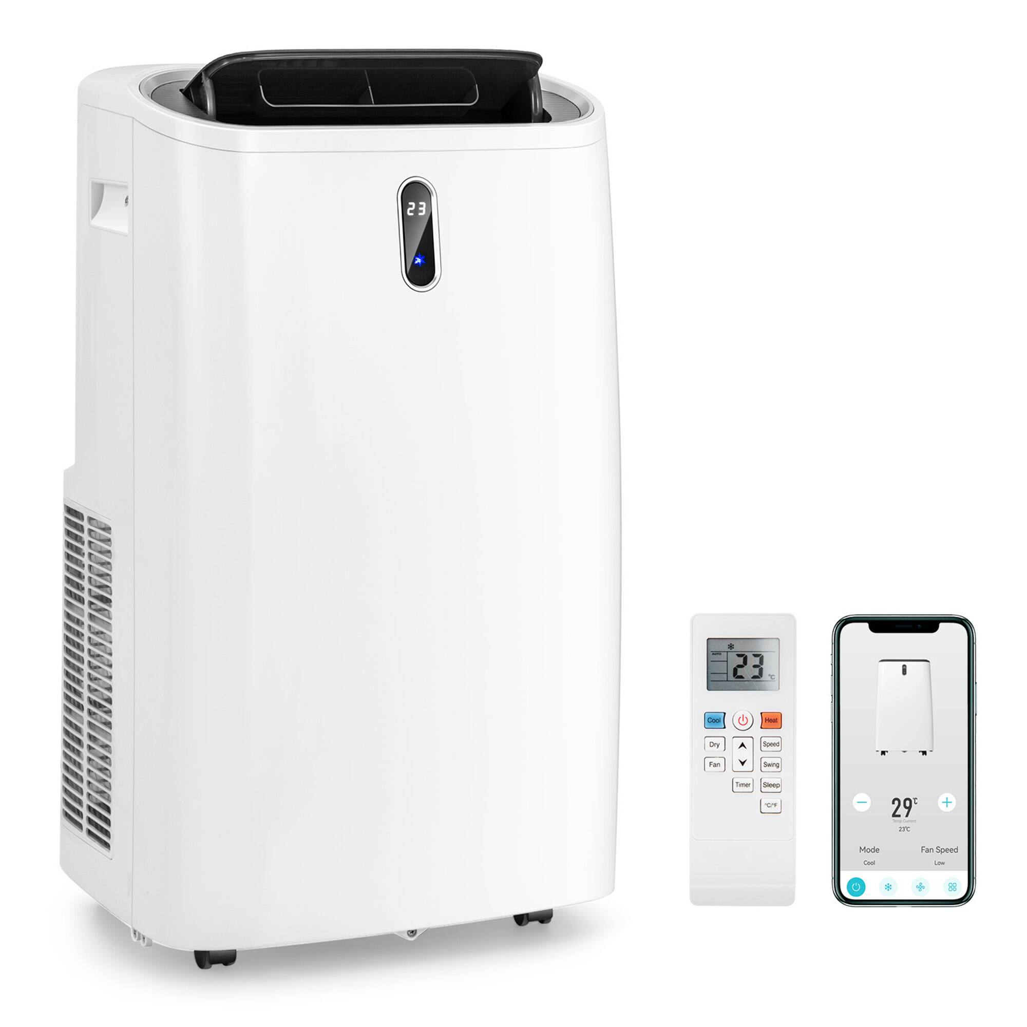 Gymax - 12000 BTU ASHRAE Portable Air Conditioner Controlled by WiFi Smart App & Remote - White
