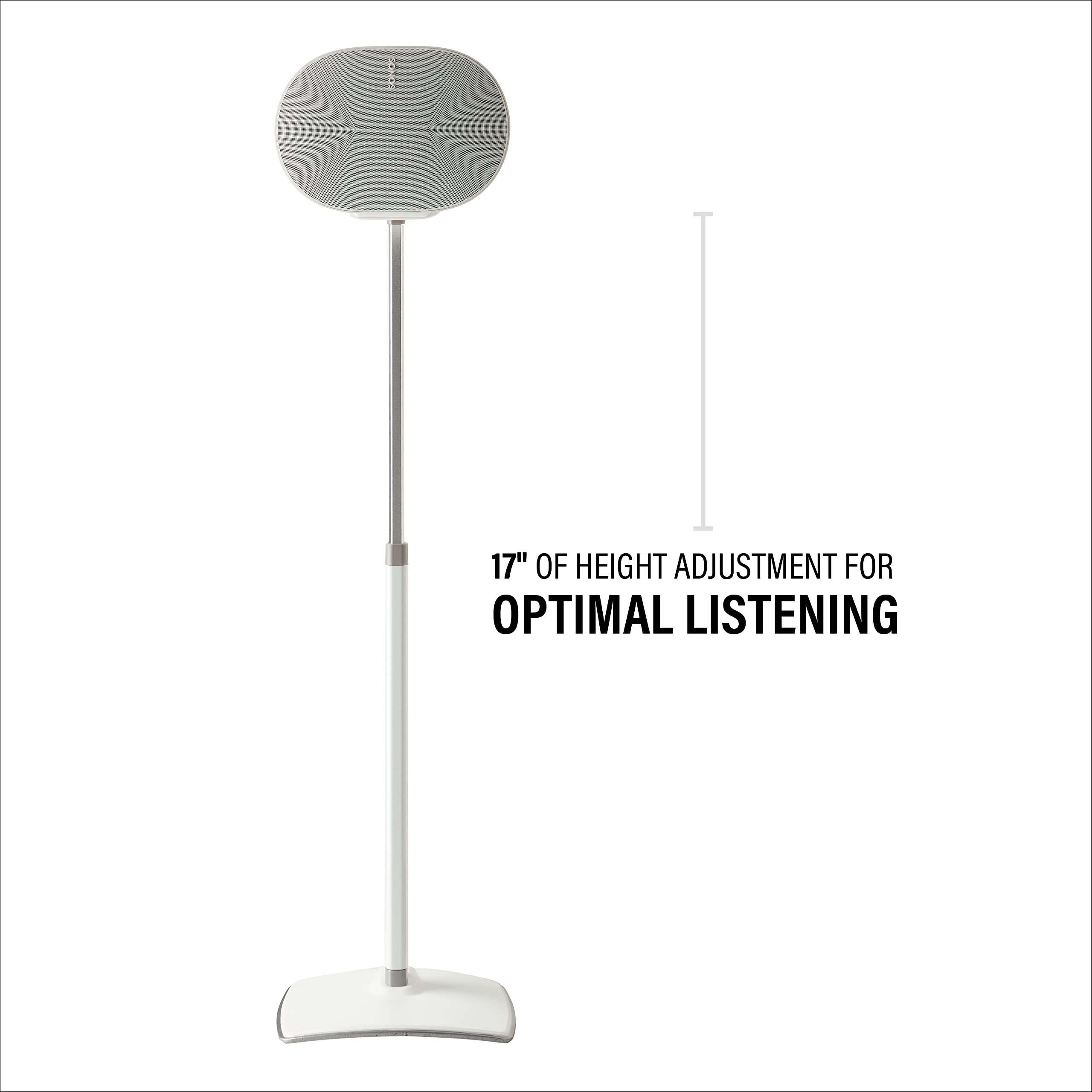 17" OF HEIGHT ADJUSTMENT FOR OPTIMAL LISTENING