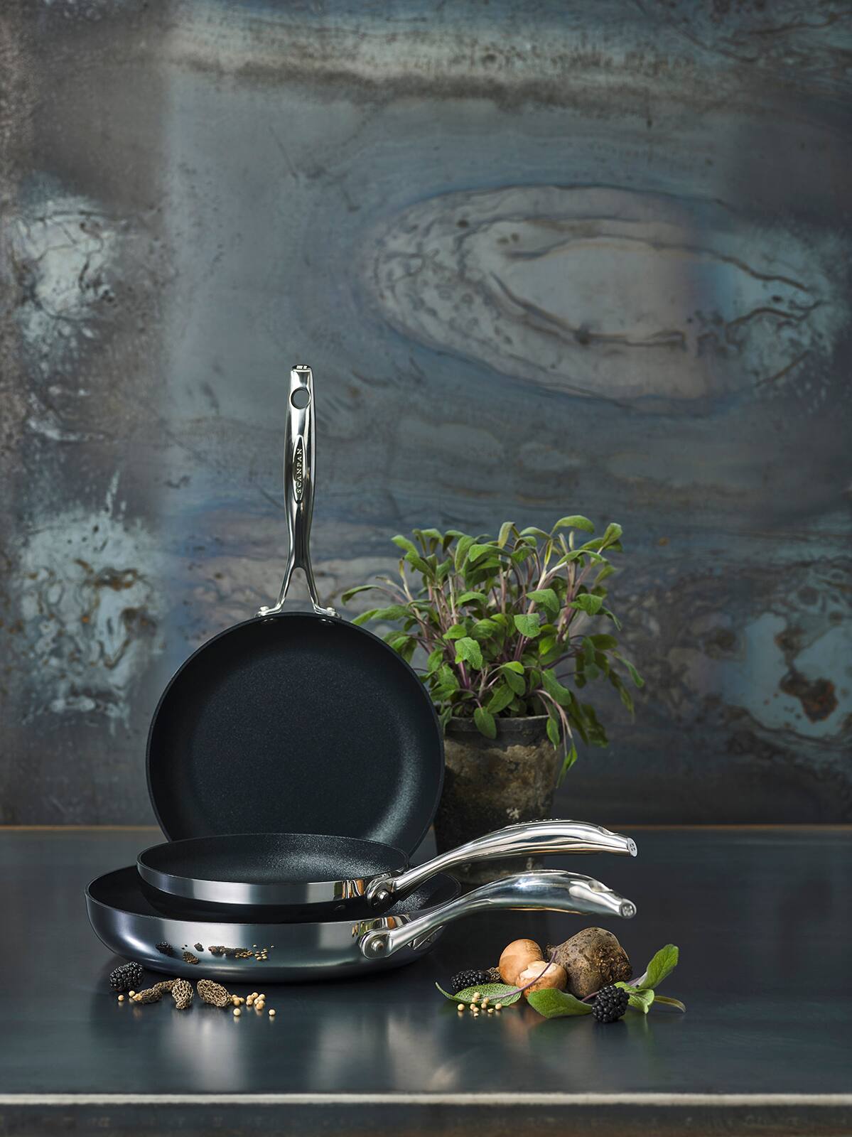 Alt View 2. Scanpan - Haptiq Stainless Steel Nonstick 2 Qt. Covered Saucepan - Black.