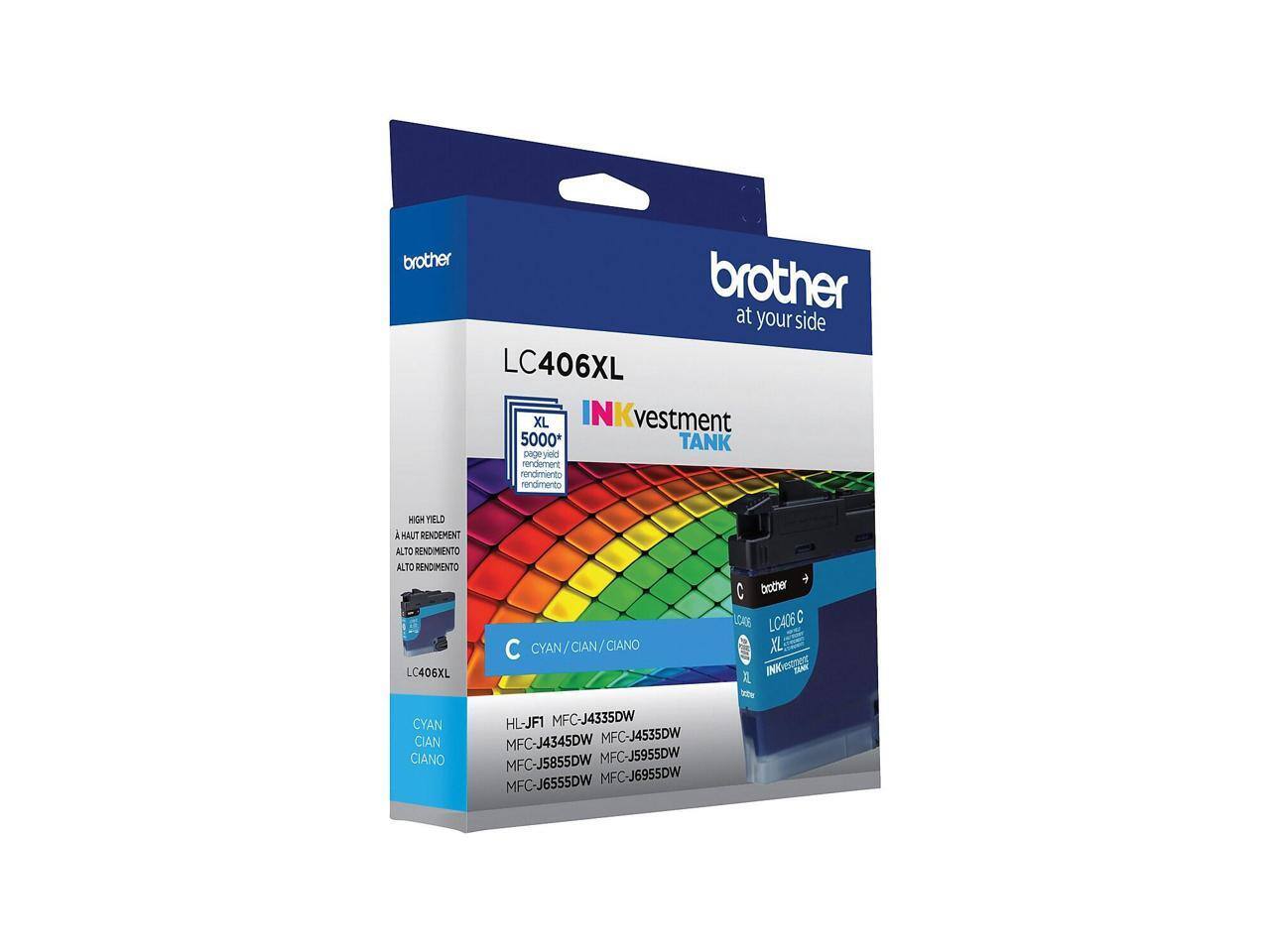 brother brother at your side LC406XL XL INKvestment 5000* TANK page yield rendement rendimento rendimento XIGH YIELD A HAUT RENDEMENT ALTO RENDIMIENTO ALTO RENDIMENTO C406XL CYAN/CIAN/CIANO + C brother LC406C XL INKvestment TANK HL-JF1 MFC-J4335DW MFC-J4345DW MFC-J4535DW MFC-J5855DW MFC-J5955DW MFC-J6555DW MFC-J6955DW