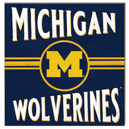 Jardine - Michigan Wolverines 10'' x 10'' Retro Team Sign - Navy