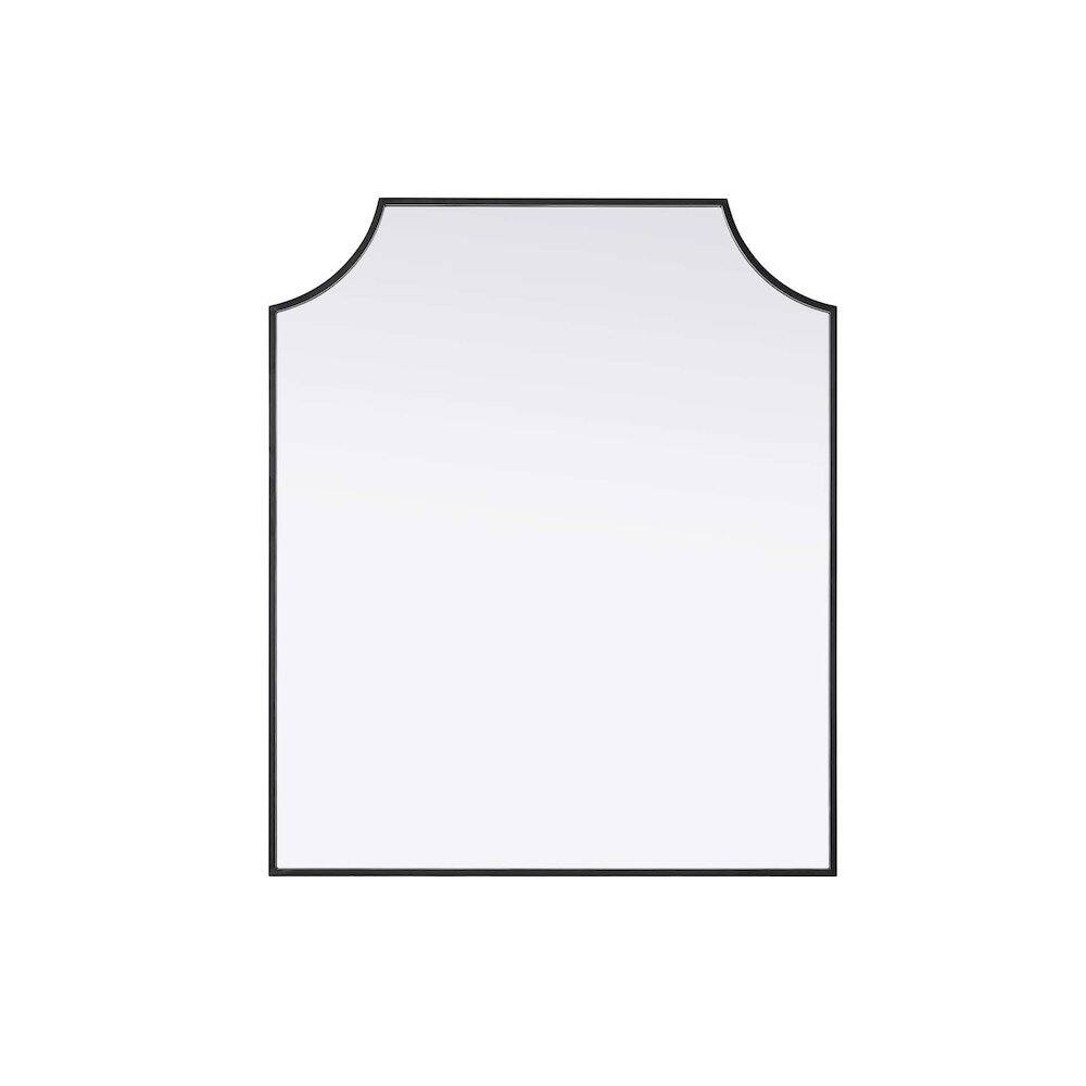 Alt View 2. Elegant Kitchen and Bath - Notched Metal Mirror 30x36 inch in Black - Black.