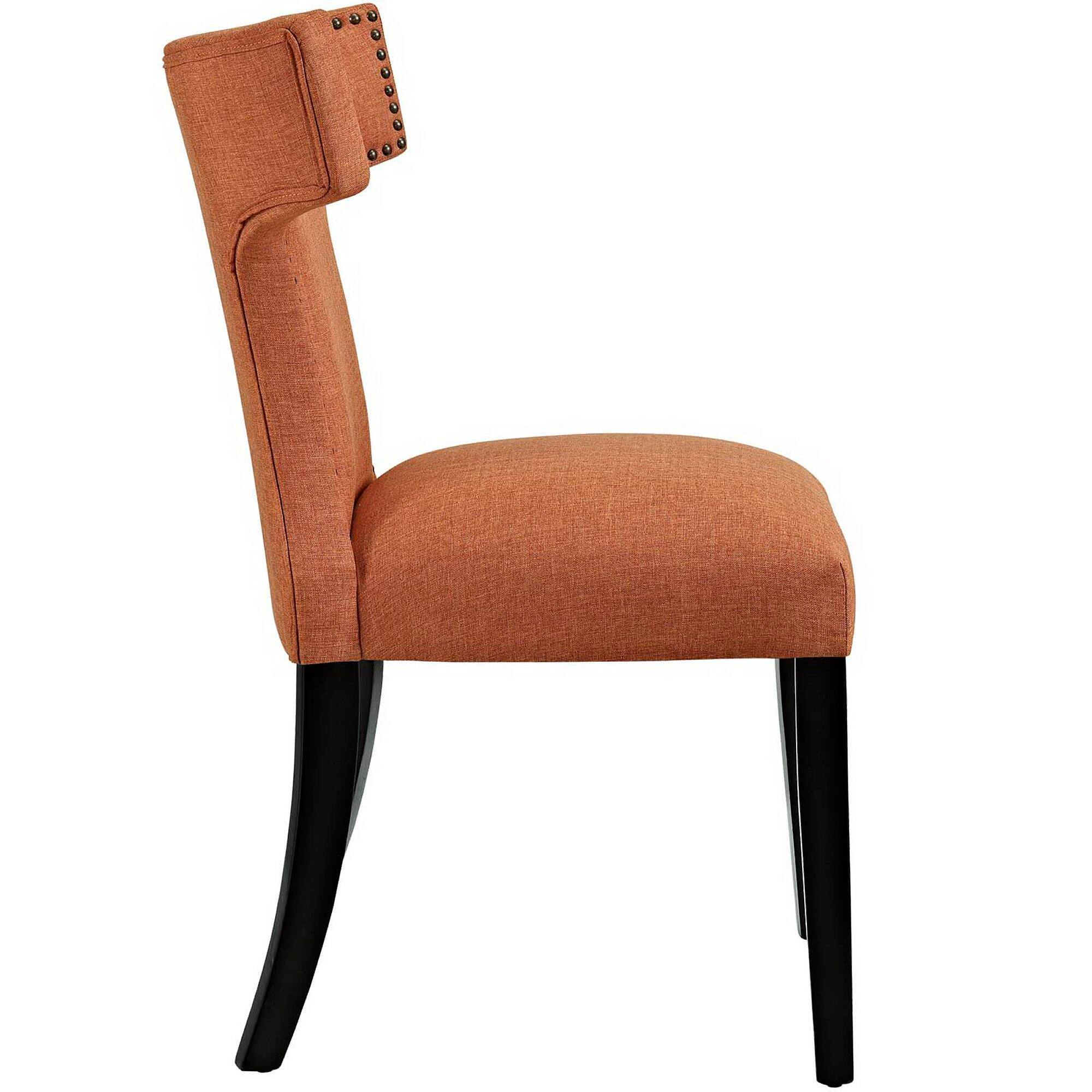 Left. Modway - Curve Fabric Dining Side Chair Set of 2 by Modway - Orange.