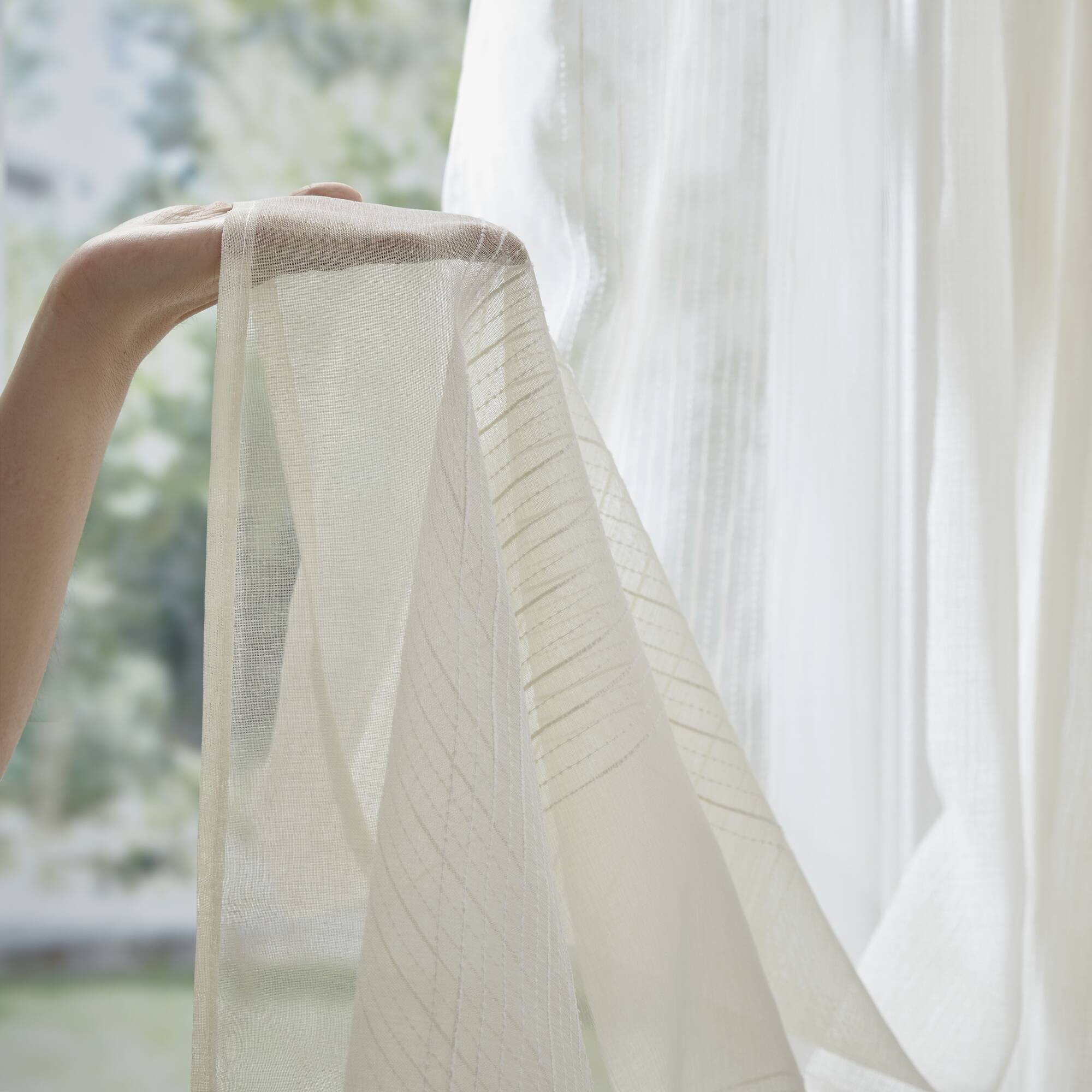 Alt View 10. BreeBe - 1-Piece 72x72' Sheer Shower Curtain,Ivory - Ivory.